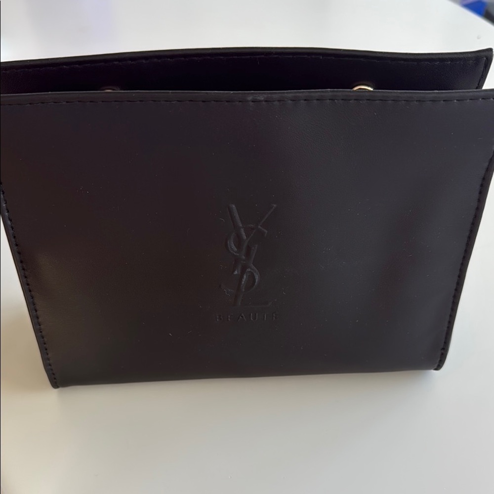 Yves Saint Laurent Dark Leather Toiletry Bag